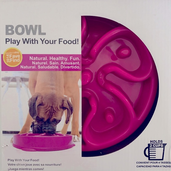 BOWL MINI Play With Your Food Purple Bowl Holds 2 Cups - Picture 2 of 6